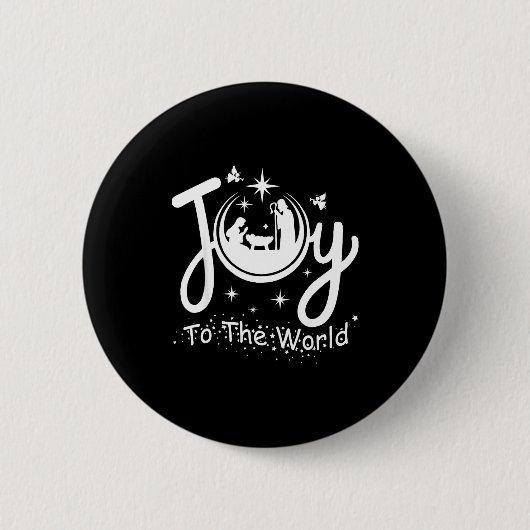 Joy To The World Jesus Christmas Nativity Scene Fa Button (Vorderseite)