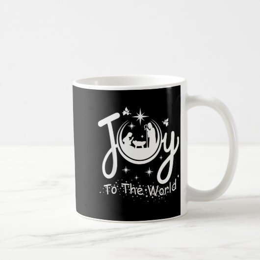 Joy To The World Jesus Christmas Nativity Scene Fa Kaffeetasse (Rechts)