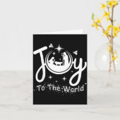 Joy To The World Jesus Christmas Nativity Scene Fa Karte (Gelbe Blume)