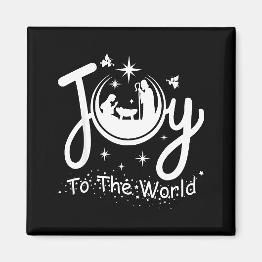 Joy To The World Jesus Christmas Nativity Scene Fa Magnet (Vorne)