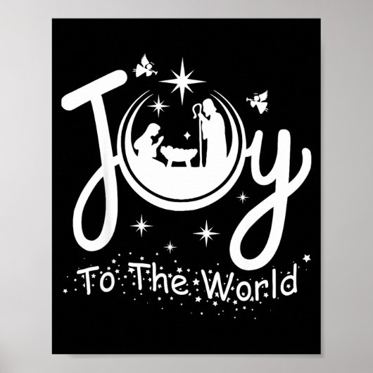 Joy To The World Jesus Christmas Nativity Scene Fa Poster (Vorne)