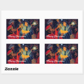 Joy to The World. Krippe Weihnachten Rechteckiger Aufkleber (Blatt)