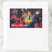 Joy to The World. Krippe Weihnachten Rechteckiger Aufkleber (Tasche)