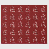 Joy to the World Maroon Gift Wrapping Paper Geschenkpapier (Flach)