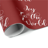 Joy to the World Maroon Gift Wrapping Paper Geschenkpapier (Rolleneckpunkt)