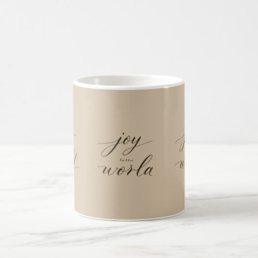 Joy to the World Minimal Christmas Script Mug Kaffeetasse (Mittel)