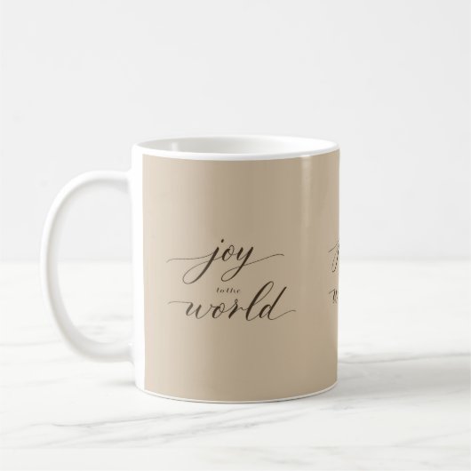 Joy to the World Minimal Christmas Script Mug Kaffeetasse (Links)