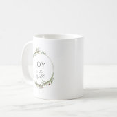 Joy to the World Minimalist Wreath Kaffeetasse (Vorderseite Links)