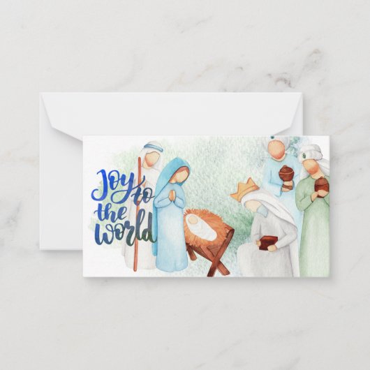 Joy to the World Nativity Note Card Mitteilungskarte (Vorderseite)
