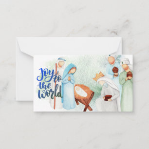 Joy to the World Nativity Note Card Mitteilungskarte