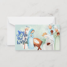 Joy to the World Nativity Note Card