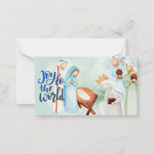 Joy to the World Nativity Note Card Mitteilungskarte