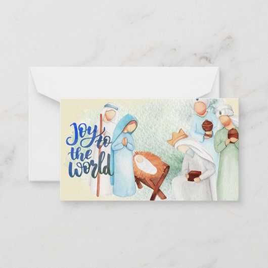 Joy to the World Nativity Note Card Mitteilungskarte (Vorderseite)