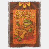Joy to the World Psychedelic Frog with Wine Decke (Vorderseite Vertikal)