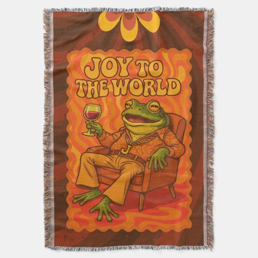 Joy to the World Psychedelic Frog with Wine Decke (Vorderseite Vertikal)