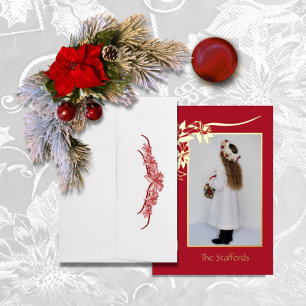 Joy to the World Red Foil Weihnachtskarte Folieneinladung