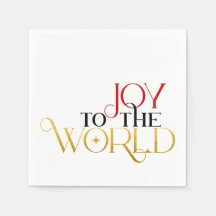 Joy to the World Red Gold Black Script Typografie