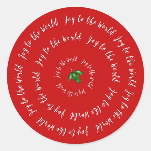 Joy to the World Red Holly Sticker (Vorderseite)