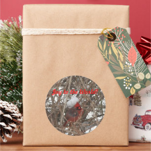 Joy to the World Red Male Kardinal Stickers