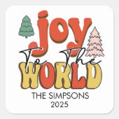 Joy to the World Retro Gift Quadratischer Aufkleber (Vorderseite)