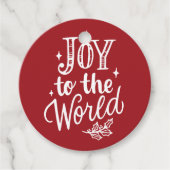 Joy to the World Rustic Red Christmas Geschenkanhänger (Vorderseite)