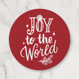 Joy to the World Rustic Red Christmas Geschenkanhänger