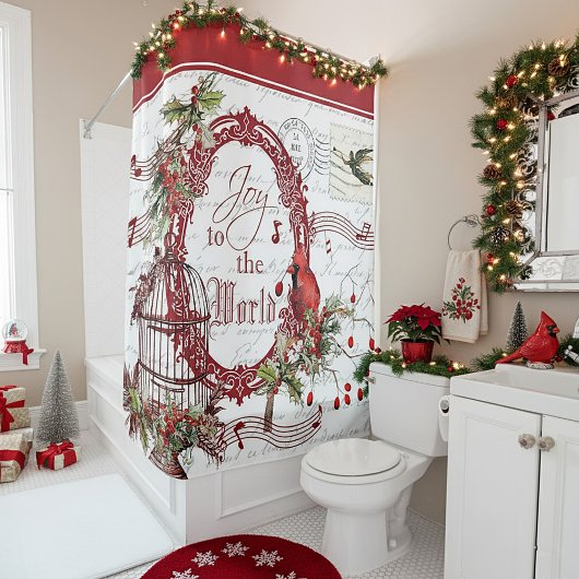 Joy to the World Shower Curtain Duschvorhang