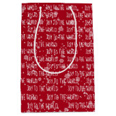 JOY TO THE WORLD Text on Red Mittlere Geschenktüte (Vorderseite)