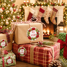 Joy to the World the Lord has come Christmas Runder Aufkleber