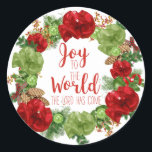 Joy to the World the Lord has come Christmas Runder Aufkleber<br><div class="desc">Joy to the world the lord has come christmas ceramic sticker.</div>
