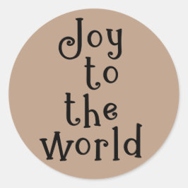 Joy to the World Typografy Holiday Kraft Runder Aufkleber