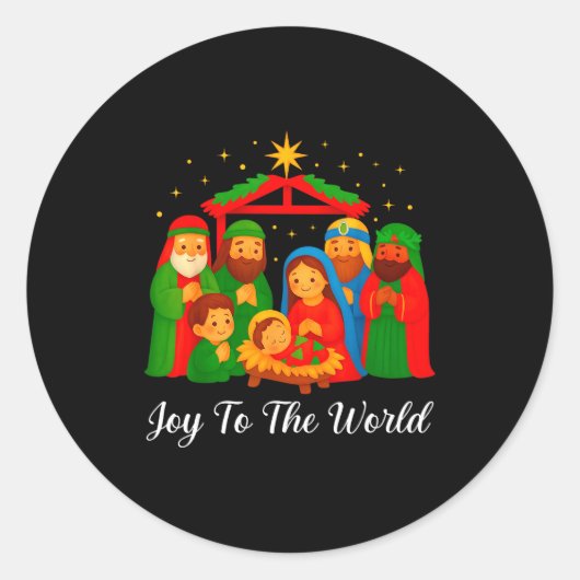 Joy To The World Ugly Christmas Sweater Xmas Squad Runder Aufkleber (Vorderseite)