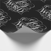 Joy To the World - Weihnachtskalligraphie Black Geschenkpapier (Ecke)