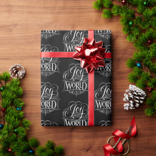 Joy To the World - Weihnachtskalligraphie Elegant Geschenkpapier
