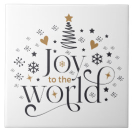 Joy to the World Word Art Keramik Tile Fliese