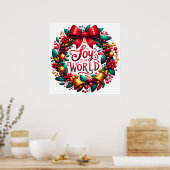 Joy to the World Wreath Poster (Küche)