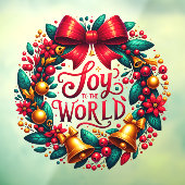 Joy to the World Wreath Window Cling Fensteraufkleber (Blatt 3)