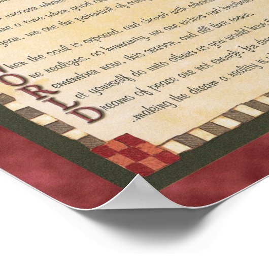 "Joy to World" Acrostic Gedicht Canvas Print Poster (Ecke)