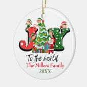 Joy Tree Christmas Anpassbarer Name Keramik Ornament (Links)