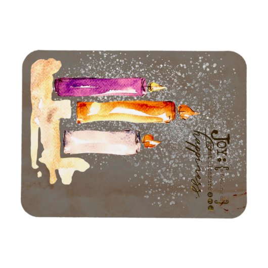 Joy! Trio di Candles Magnet (Horizontal)