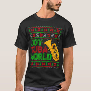 Joy Tuba Weltmusikliebhaber Xmas Tuba Hässlicher W T-Shirt
