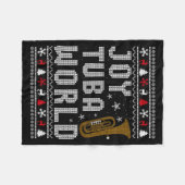 Joy Tuba World Funny Music Lover Ugly Christmas Sw Fleecedecke (Vorderseite (Horizontal))