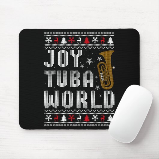 Joy Tuba World Funny Music Lover Ugly Christmas Sw Mousepad (Mit Mouse)