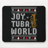 Joy Tuba World Funny Music Lover Ugly Christmas Sw Mousepad (Vorne)