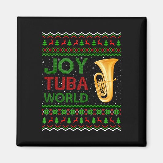 Joy Tuba World Music Lover Xmas Geschenk Ugly Tuba Magnet (Vorne)