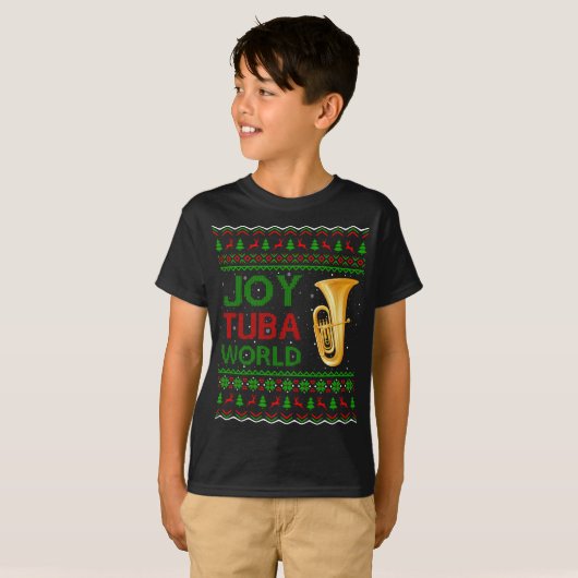 Joy Tuba World Music Lover Xmas Geschenk Ugly Tuba T-Shirt (Vorne ganz)