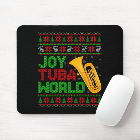 Joy Tuba World Music Lover Xmas Tuba Ugly Christma Mousepad (Mit Mouse)