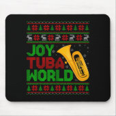 Joy Tuba World Music Lover Xmas Tuba Ugly Christma Mousepad (Vorne)