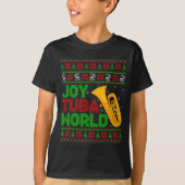 Joy Tuba World Music Lover Xmas Tuba Ugly Christma T-Shirt (Vorderseite)