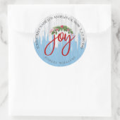 Joy Typografie auf rustikalem lackiertem Holz Runder Aufkleber (Tasche)